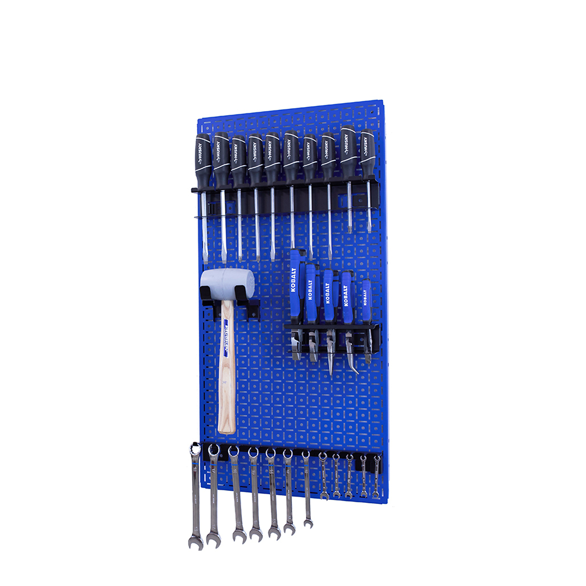 OmniWall Metal Pegboard Storage Kit - 16in. x 32in., Galvanized Steel, Includes Hooks, Model# CGS-KIT-1PL